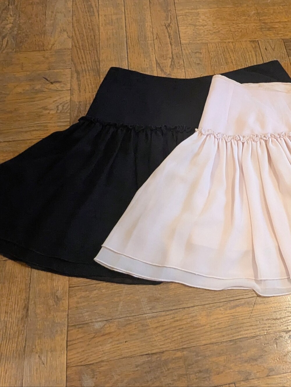 Vintage Banana Republic Pink & Black Skirt(s) Ruffle tiered pleated Bundle 4 - Picture 6 of 16